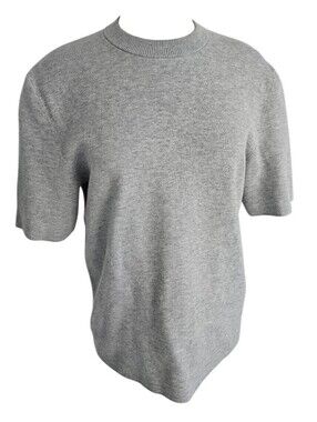 COS Grey Short-Sleeve Knit Top Laser Cut Finesh